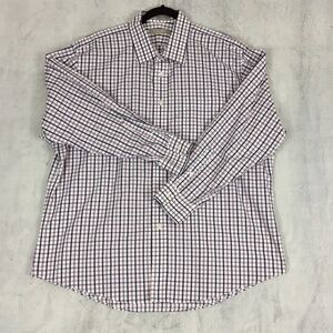 Nordstrom Traditional Fit Cotton Dress Shirt Sz 17.5 / 33 Windowpane Plaid